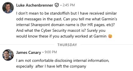 A LinkedIn message.